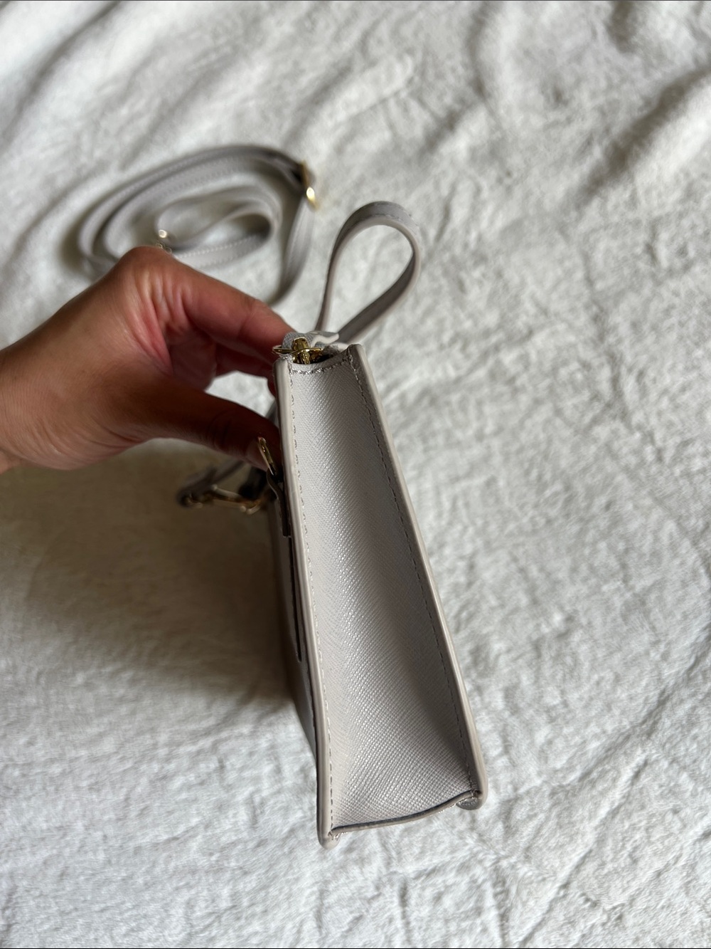 Lo & Sons Waverley 2 Convertible Crossbody Bag - Grey Saffiano Leather - Picture 10 of 12
